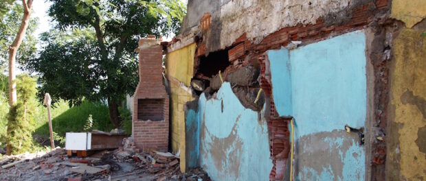 The damage done to Pedro's house by the City's bulldozers, in Vila Autódromo