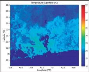 Average Superficial Continental Temperature in summer at 2am UTC (11pm Rio time).