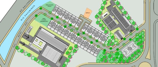 City's original plan for Vila Autódromo presented on March 8. Image from Rio City Government.