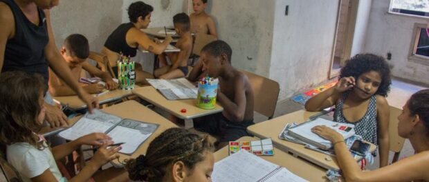 The occupation runs classes and activities for children. Image from Ocupação Vito Giannotti Facebook page 