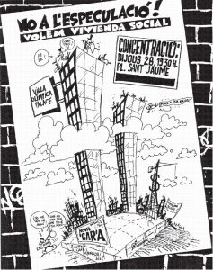 Poster for a demonstration against construction for the Olympic City and speculation, Barcelona, early 1990s.
