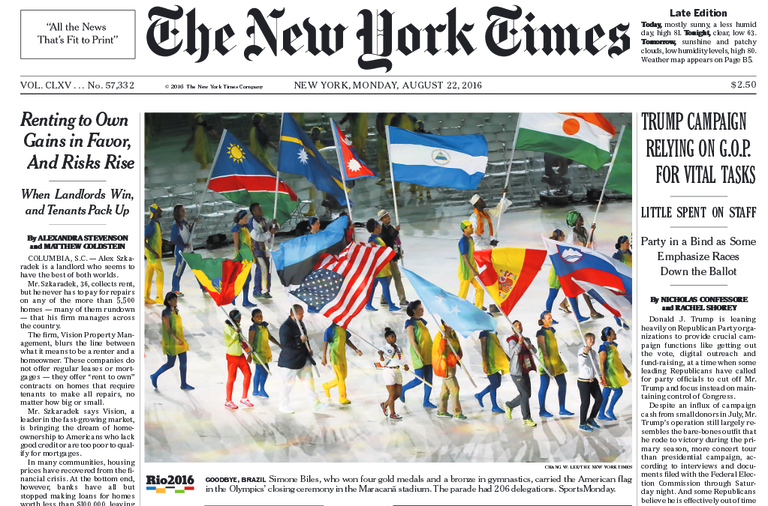 Federal Government review of international media features this image of the New York Times. Image from planalto.gov.br