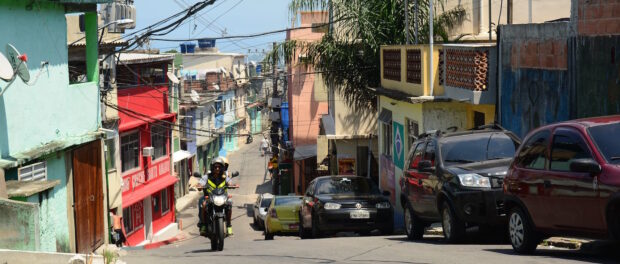 Mototaxi takes passenger up Vidigal street. Photo courtesy of Favela Experience
