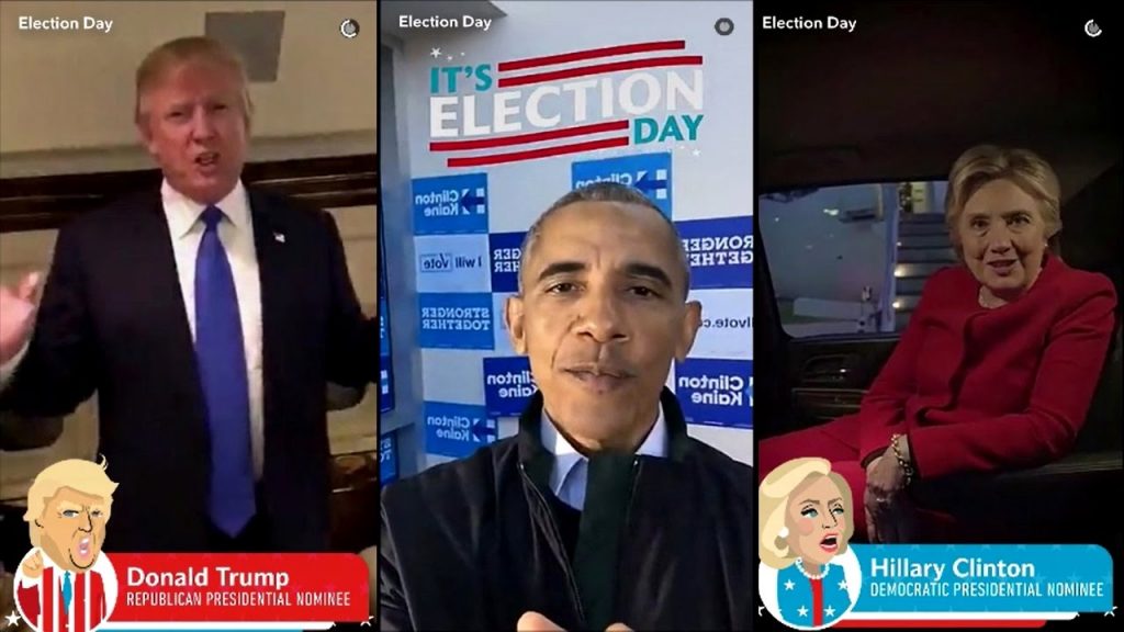 US Snapchat on Election Day