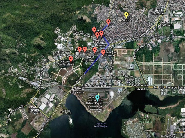 Curicica Cluster map