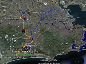 Transcarioca BRT, in blue, will connect Rio's west zone with the international airport Transcarioca BRT, in blue, will connect Rio's west zone with the international airport