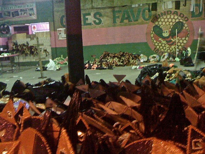 Costumes at the Acari samba school await their 8,000 dancers on the Sunday night of carnival.