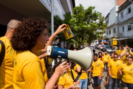 Eliane Sousa Silva, Director of Redes da Maré at a "We Are from Maré and We Have Rights" event