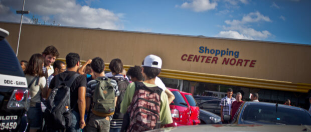 Youth gathering for a rolezinho at the Shopping Center Norte in São Paulo in January. Photo by Mídia NINJA