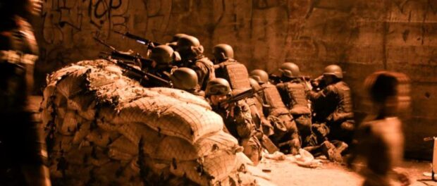Soldiers prepare for action during a protest. Photo by Favela em Foco