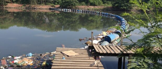 Ecobarrier in River at Iraja Photo Credit Ramya Ahuja