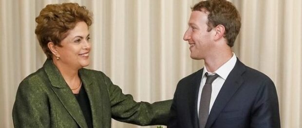 President Dilma Rousseff and Facebook founder Mark Zuckerberg. Photo from reprodução/Facebook