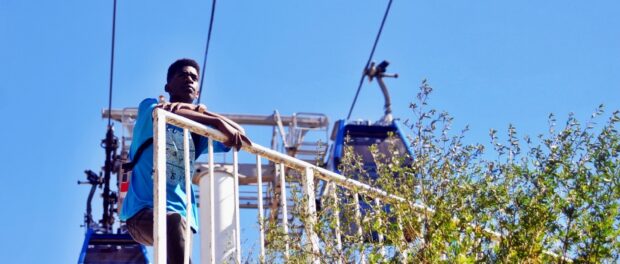 Marcelo looks over the hill