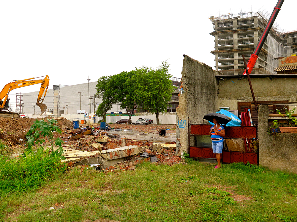 Jane in front of her house, with building works next door (11 March 2015) Jane in front of her house, with building works next door (11 March 2015)