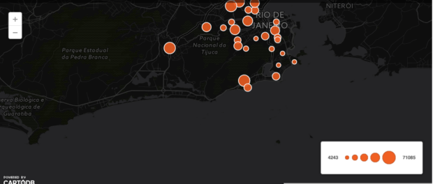 Click on the map to visit original article and interactive map of UPPs in Portuguese.