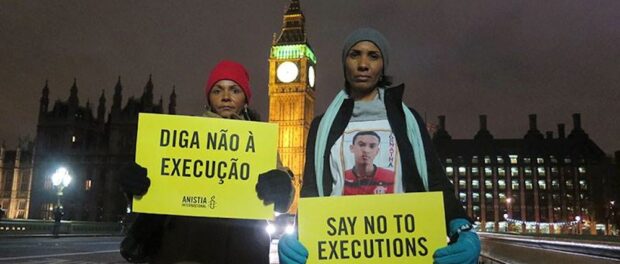 Terezinha and Ana Paula speak out in London against Brazil's police violence. Photo by Anistia Internacional Brasil