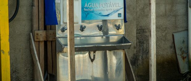 Drinking fountain on the other side of the cabin