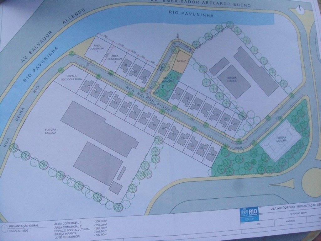 The plan agreed by residents and the City. Photo courtesy of the Vila Autódromo Facebook page