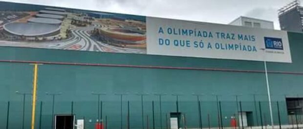This sign at the Olympic Park, located near Vila Autódromo, reads: "The Olympics bring more than just the Olympics."