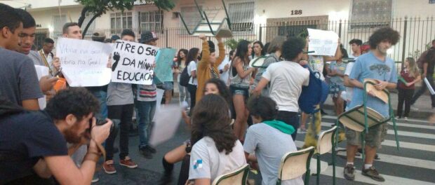 Students blocked roads throughout the city of Rio