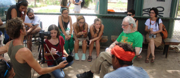 The children’s park was created through a participatory project and was one of the areas that has been removed. Among the visitors to the park was the British geographer David Harvey, who came to Vila Autódromo on the March 12, 2016. Photo by Miriane Peregrino.