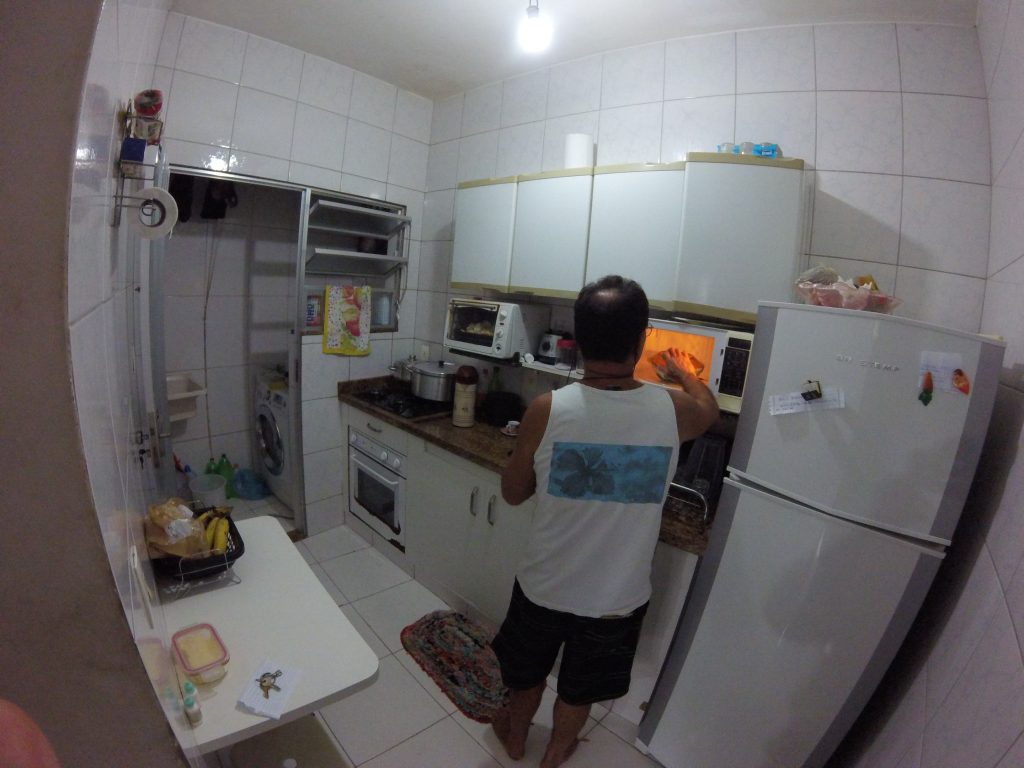 Daniel in one of the three kitchens within the house. The house also has six bedrooms.