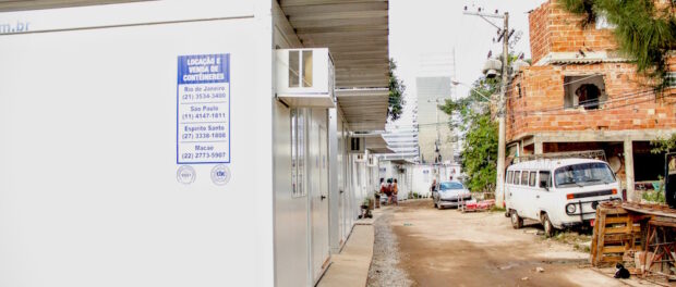 The temporary housing in Vila Autódromo, where residents currently live as they wait for their new homes to be finished.