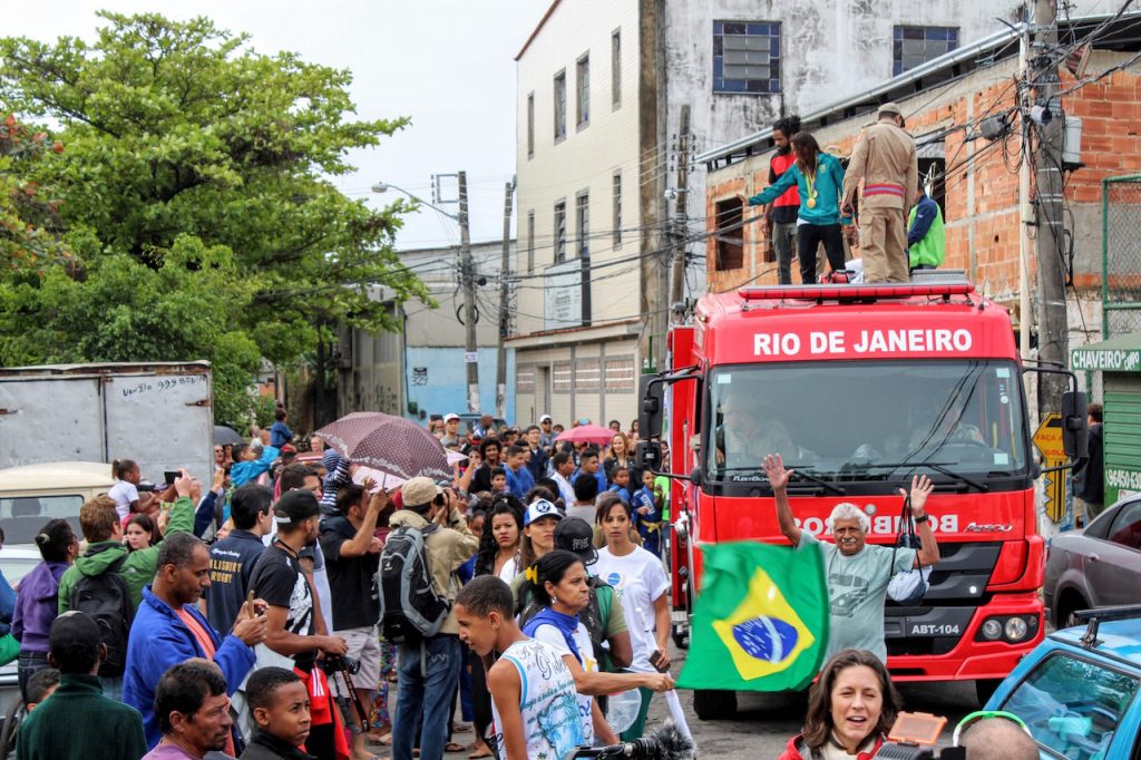 Rafaela Silva tours through the community