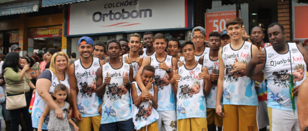 Ojuobá Axé youth music group based in Mangueirinha favela that performed at the Olympic Torch ceremony in Duque de Caxias.