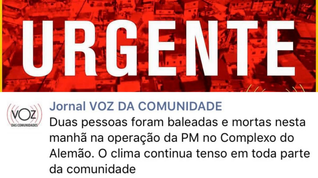 Image from Jornal Voz da Comunidade Facebook Page