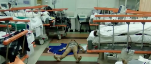 The healthcare emergency in Rio's hospitals. Still from HBO documentary
