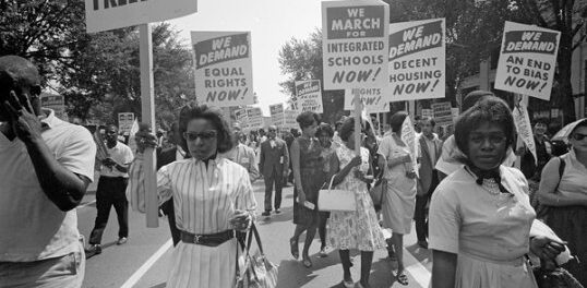 Protesters during the Montgomery Bus Boycott. Protesters during the Montgomery Bus Boycott.