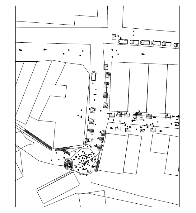 Pedra do Sal from above. The tents at the central intersection are the most desirable, and vendors must pay R$50 per night in 'rent' to a man who provides security for the space. Diagram by Luke Kon. Pedra do Sal from above. The tents at the central intersection are the most desirable, and vendors must pay R$50 per night in 'rent' to a man who provides security for the space. Diagram by Luke Kon.