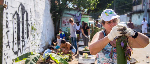 Participants engaged in planting - Photo by Diogo de la Vega