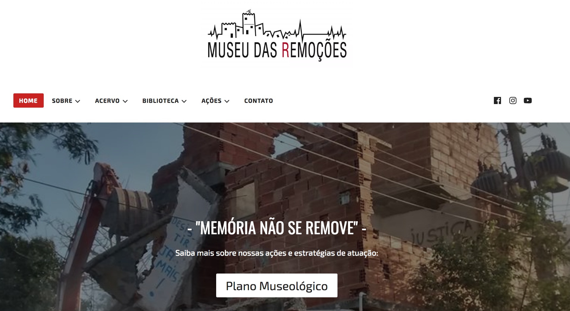 Evictions Museum new website homepage: "Memories can't be removed"