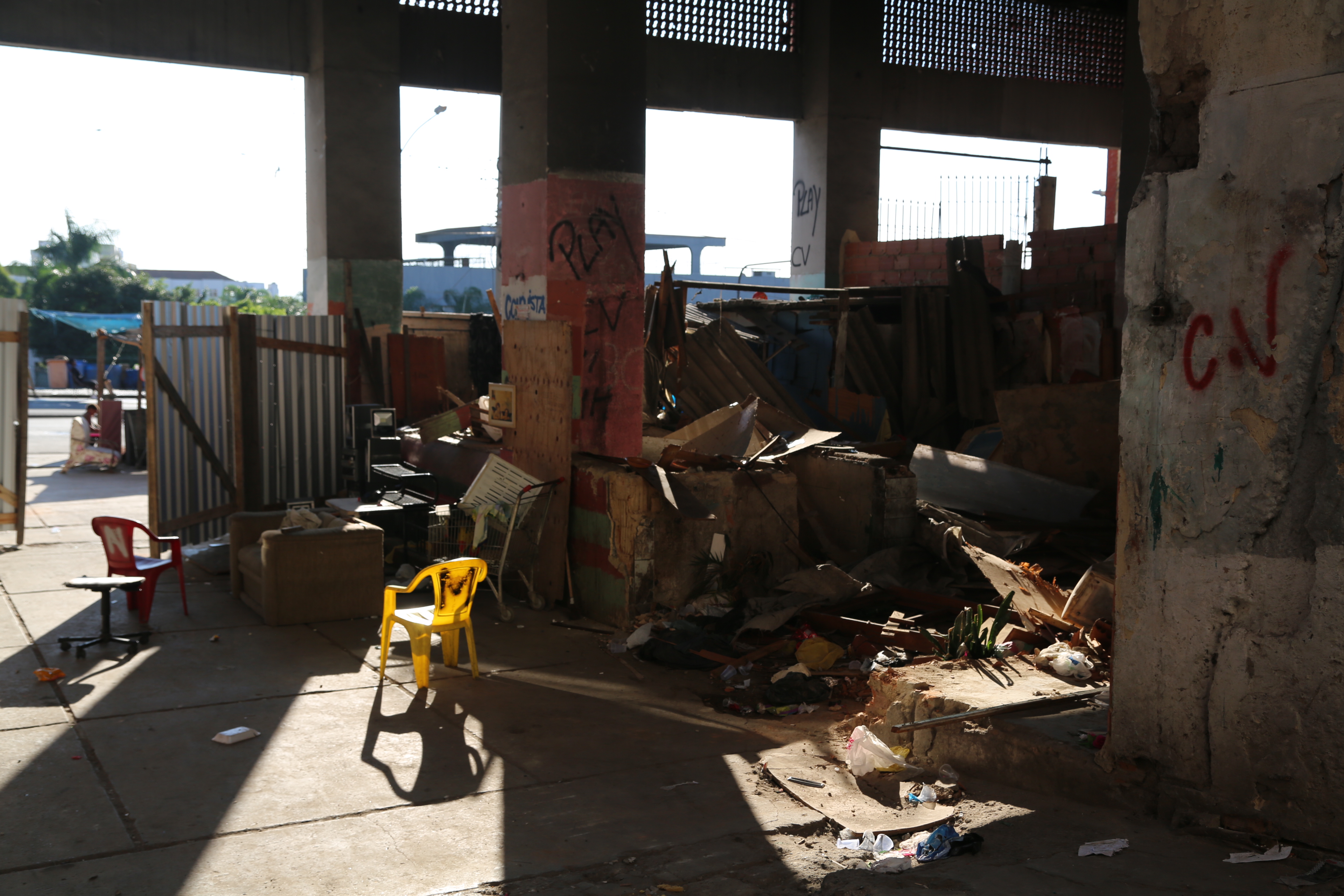 Marcia’s bar was demolished by the City, along with other stalls at the entrance of the occupation. Photo by Émilie B. Guérette.