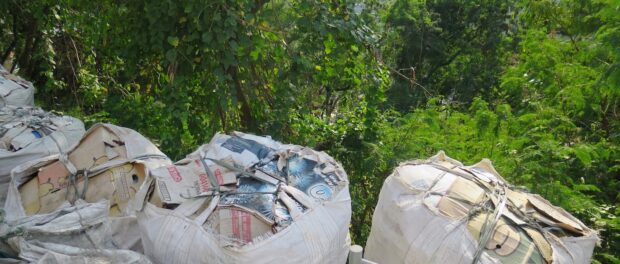 ReciclAção ecobags filled with sorted recyclables