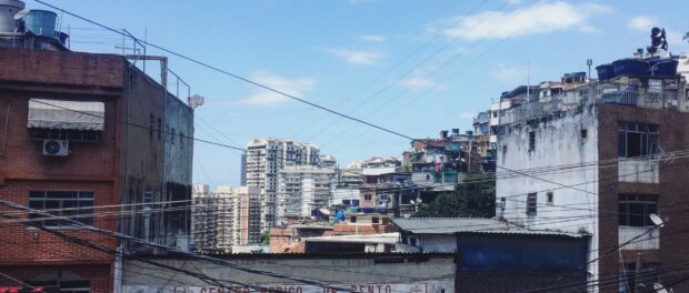 Rocinha, with a few São Conrado's buildings in the background. Photograph: Camilla Piccolo