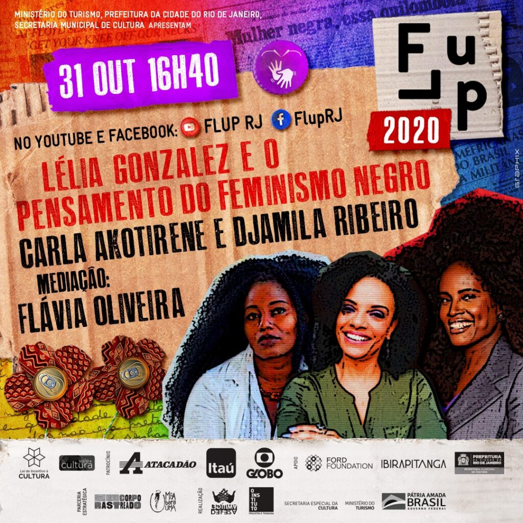 Banner for the FLUP event on Lélia Gonzalez and black feminism