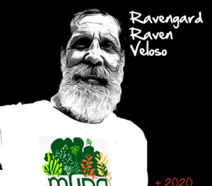 Illustration of Ravengard Veloso with a shirt of his project MUDA.