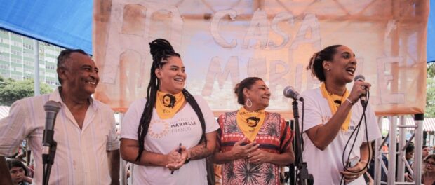 Marielle's family in the inauguration of Casa Marielle, in 2019, in Rio. Photo by: Mayara Donaria