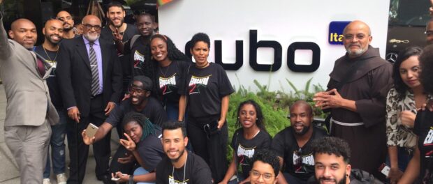 EducafroTech students visit Cubo technological hub along with Friar David. Photo: EducafroTech